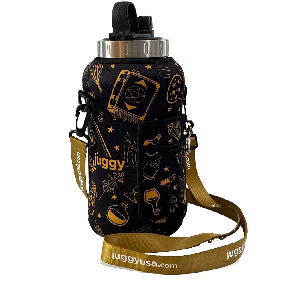 Juggy Water Bottle Witchy Halloween Magic Potion Sleeve Holder Crossbody Strap